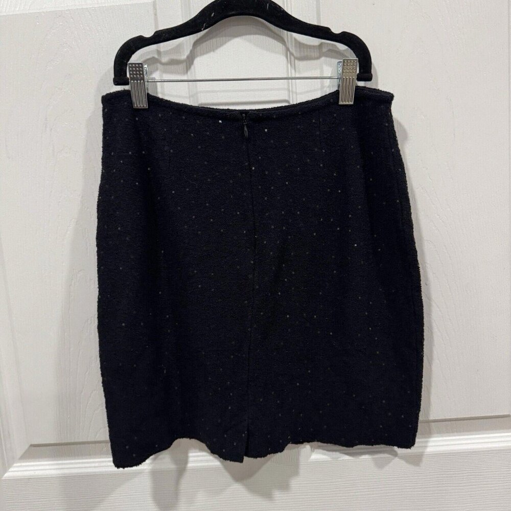 St John Evening Black Sparkly Mini Skirt Womens Zipper Size 2‎ Made In USA - Picture 3 of 7